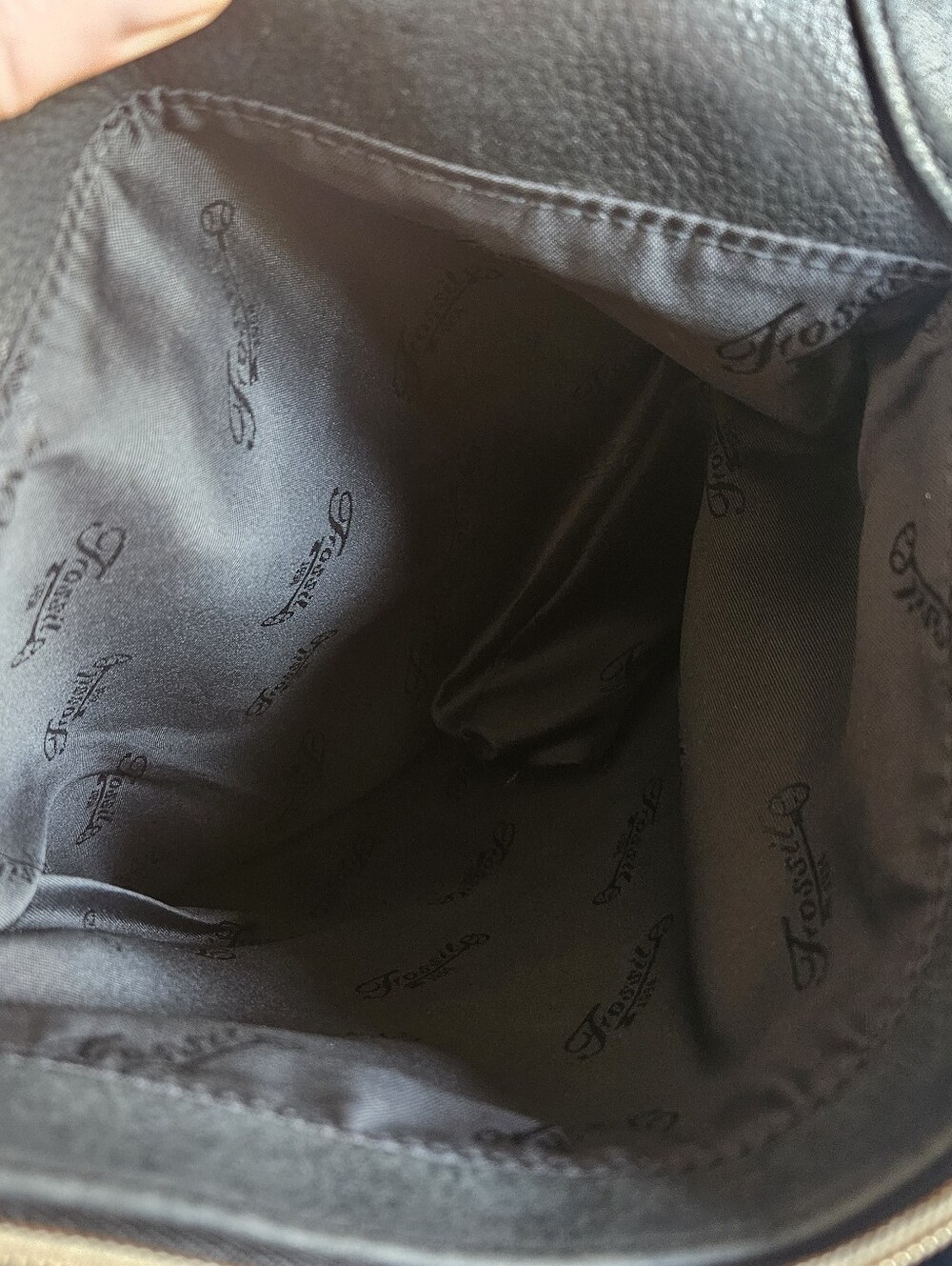 Fossil Black Leather Shoulder Bag Purse - Picture 11 of 15